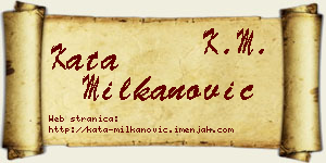 Kata Milkanović vizit kartica